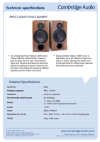 Cambridge Audio Aero 2 - Technical Specifications 
